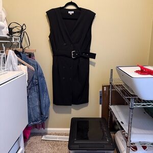 Calvin Klein Black Belted Mini Dress